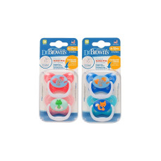 DR.BROWNS PreVent Contoured Butterfly silicone soother 6-12m. 2 pcs. 22001