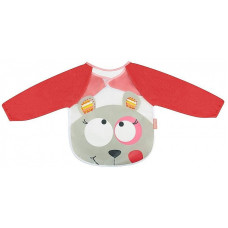 BADABULLE Bib with long sleeves 0м+, B007022 Pink Bear