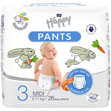 HAPPY Pants Midi 3 size 6-11kg. 26pcs.