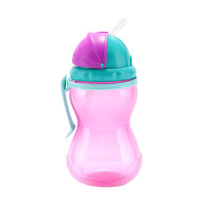 CANPOL BABIES bottle with straw 370ml 12m + 56/113 pink