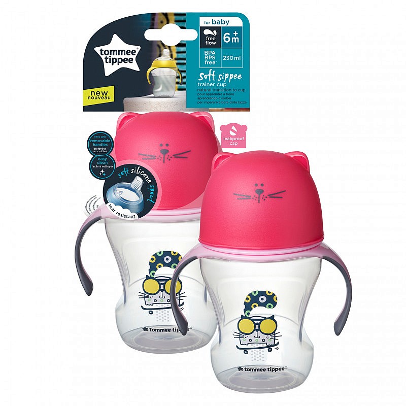 TOMMEE TIPPEE soft sippe cup, pink 230ml, 44718311