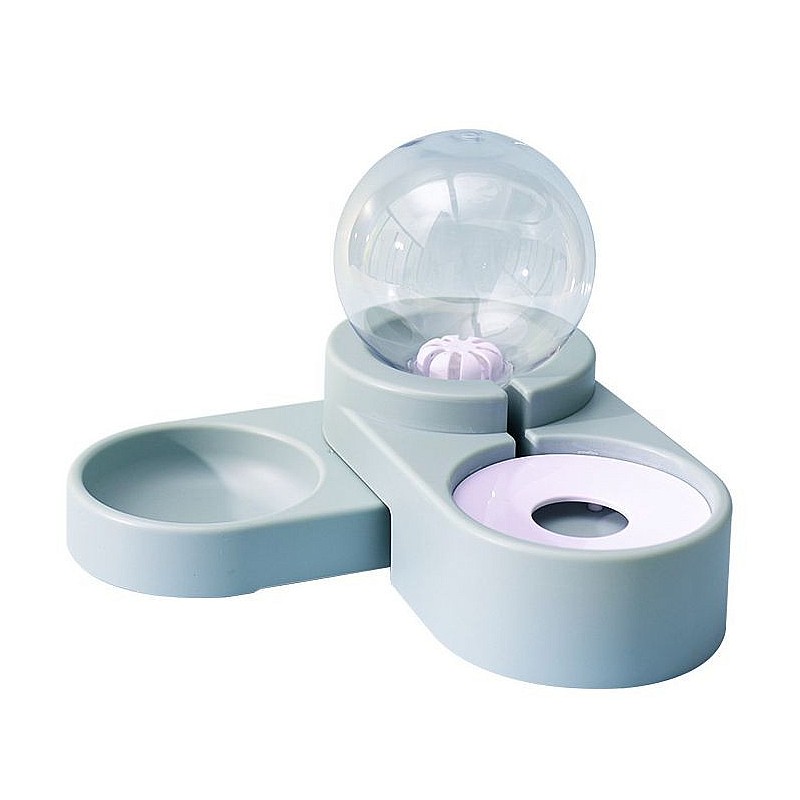 Bowl for pets with a drinker, blue