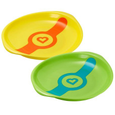 MUNCHKIN plates with heat indicator WHITE-HOT (2gb), 012 104 - dzeltens / zaļš