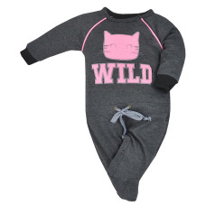 KOALA WILD romper with long sleeves 68 size, 08-026 grey/pink