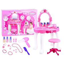 Toy pink dressing table with accessories for girls