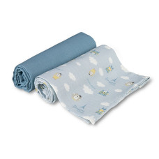 CANPOL BABIES muslin diapers BONJOUR PARIS, 0m+, 70x70 cm, 2 pcs., blue, 26/901_blu