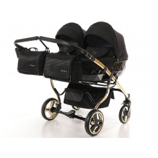 JUNAMA V3 DUO S LINE stroller for twins 2in1, 02 BLACK + GOLD