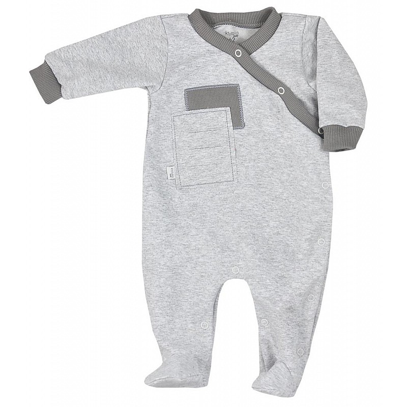 KOALA KAMILEK long sleeve romper whith feet 68 size 08-497 grey