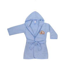 DUET BABY FROTTE Children's bathrobe with hood 80-92cm, 466 DOG синий (744665)