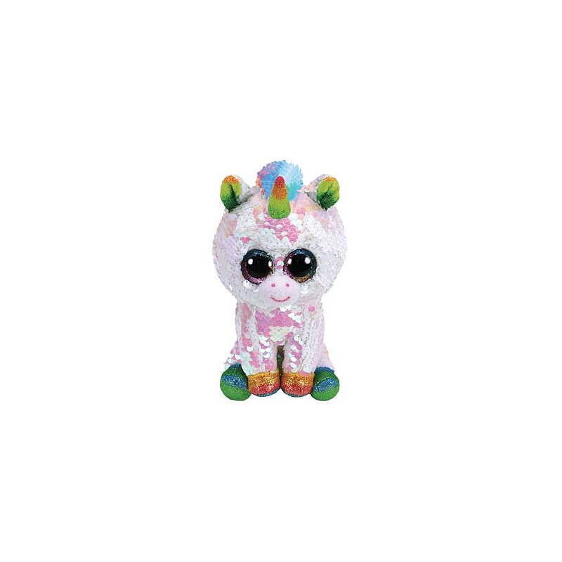 TY Flippables Toy PIXY SEQUIN WHITE UNICORN reg 15cm, TY36669