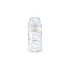 NUK Nature Sense polypropylene bottle with temperature indicator 260ml silicone pacifier, size М, 10741963 SP21 white (367482) SALE