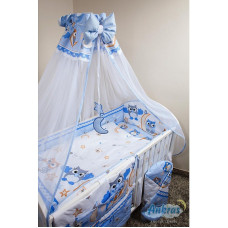 ANKRAS OWLS bed linen 4 parts 120h90sm -180сm - blue