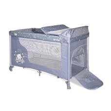 LORELLI MOONLIGHT 2 LAYERS baby cot for rest and play 120x60cm SILVER BLUE CAR