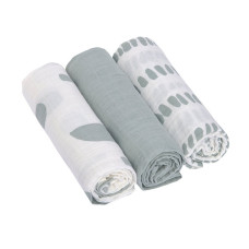 LASSIG Cotton diapers L 3pcs. (85x85cm) (silver grey) , 1312008293