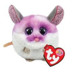 TY PUFFIES stuffed toy purple mouse Colby 8cm, TY42505