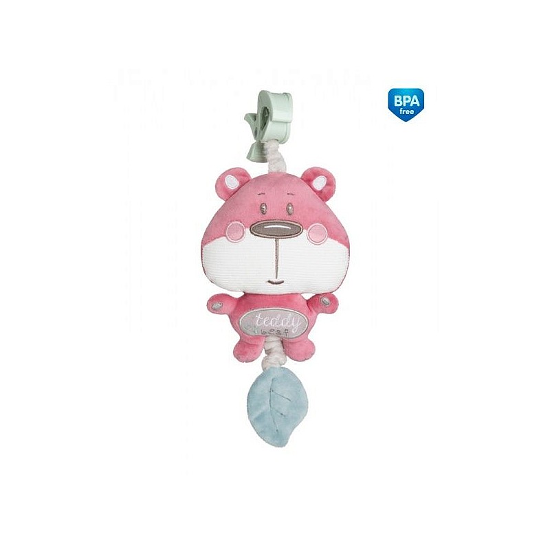 CANPOL BABIES PASTEL FRIENDS Hanging toy with sound BEAR 0m + 68/069 pink