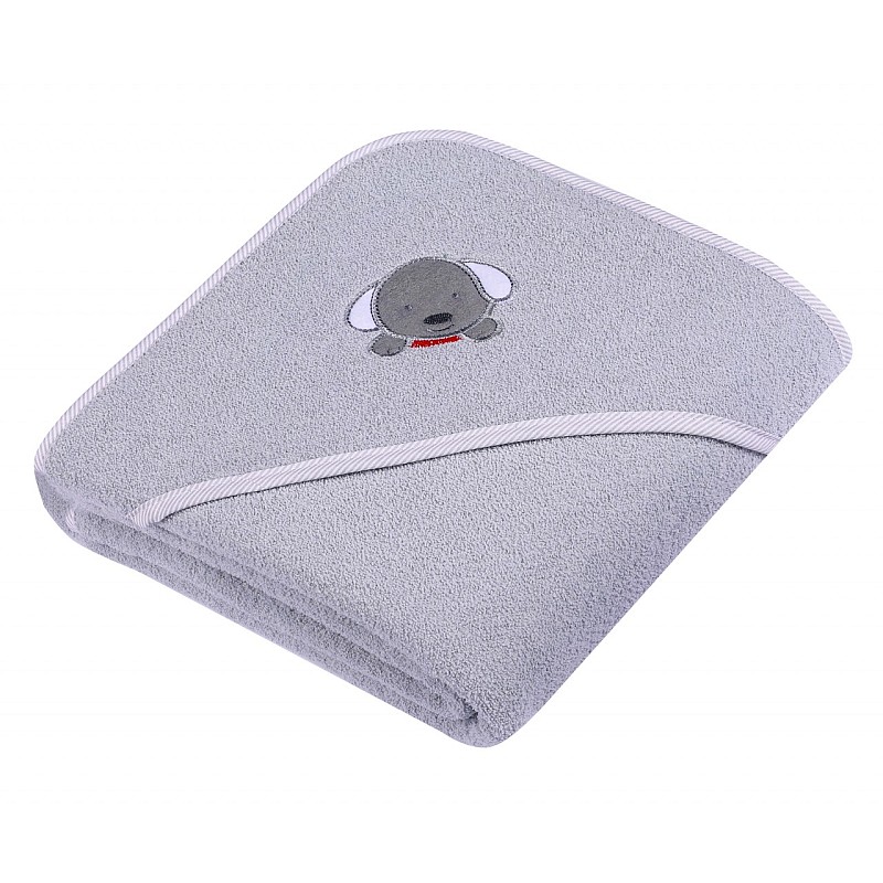 DUET BABY towel with hood 80x80cm 315 DOG grey (743156)