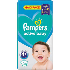 PAMPERS Active Baby Dry Diapers VP+ S4+, 53pcs.