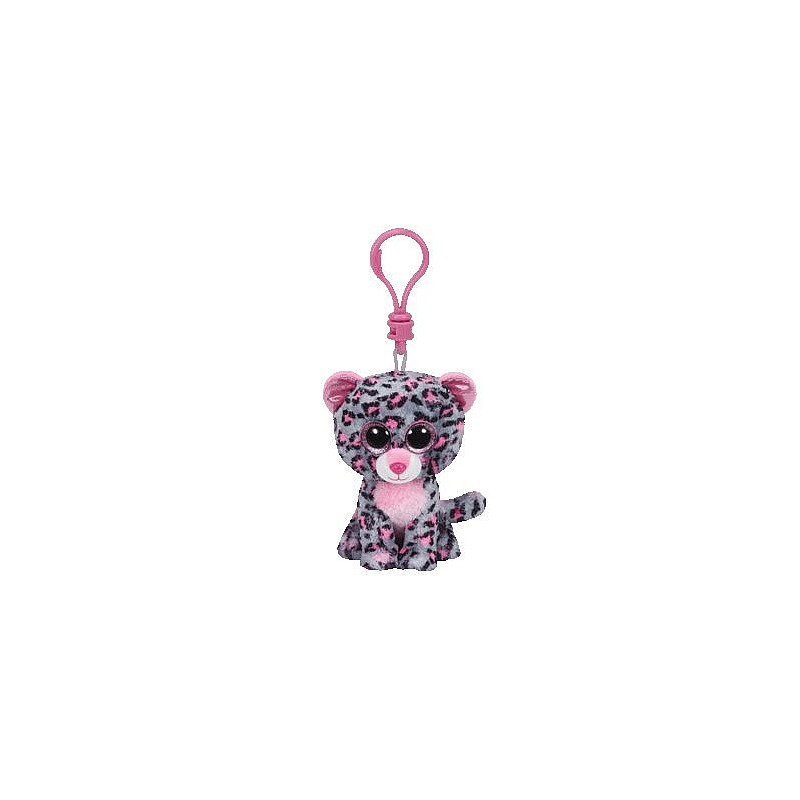 TY Beanie Boos Toy - keychain PINK / GREY LEOPARD TASHA 8cm, TY36616