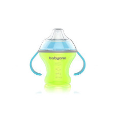 BABYONO NATURAL NURSING Mug-pot spout with silicone 180ml 3m + Green 1456