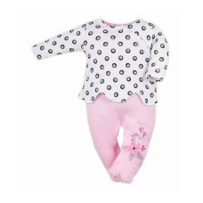 KOALA LOVE BIRDS romper with long sleeves size 68 06-105 white / pink