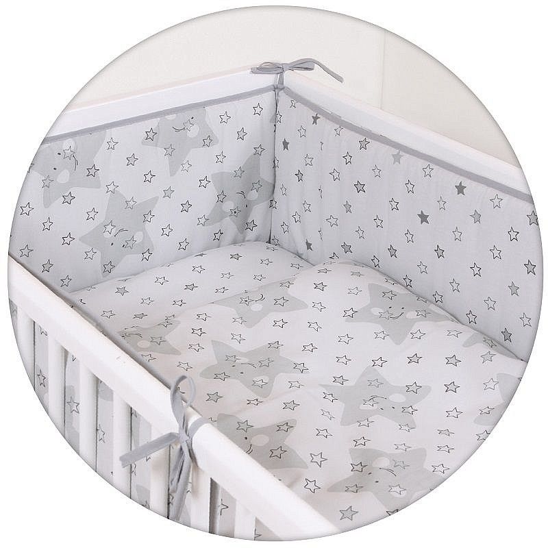 CEBABABY bed linen 3 pieces 135x100sm STARS GREY