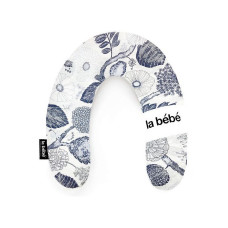 LA BEBE Rich Cotton Horseshoe Blomma skiss Blue 30x175sm 8956