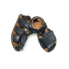 Barefoot Leather Sandals for Kids "Sanderling" blue size 21