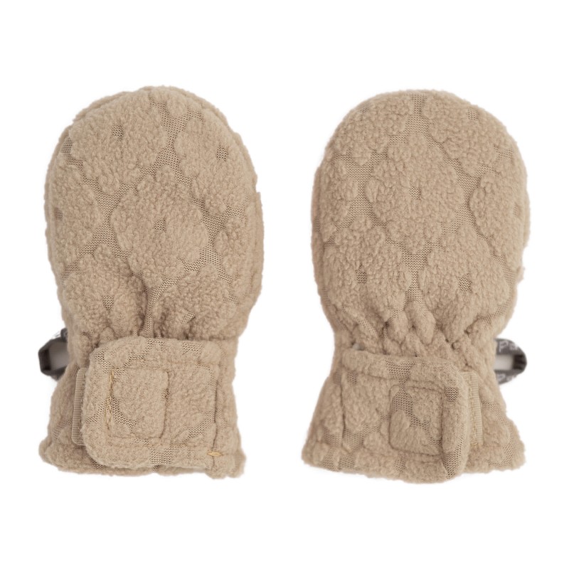 Lodger Mittens Folklore Fleece bērnu cimdiņi, Beige, 12-24m