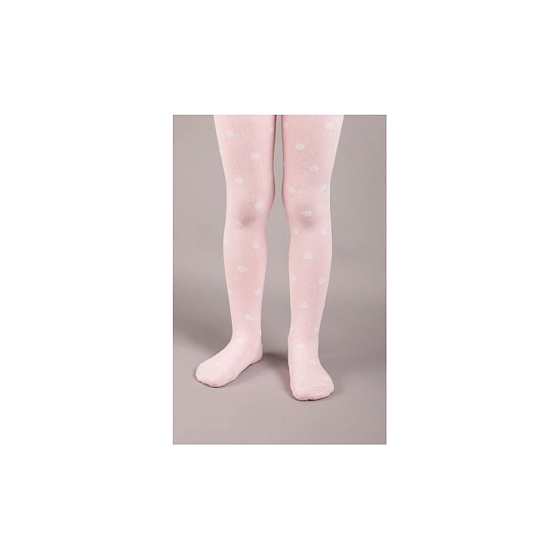 BELLISSIMA Childrens tights 110/116 size, B403 pink-white dots