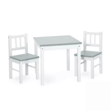 KLUPS JOY table with 2 chairs, white/grey