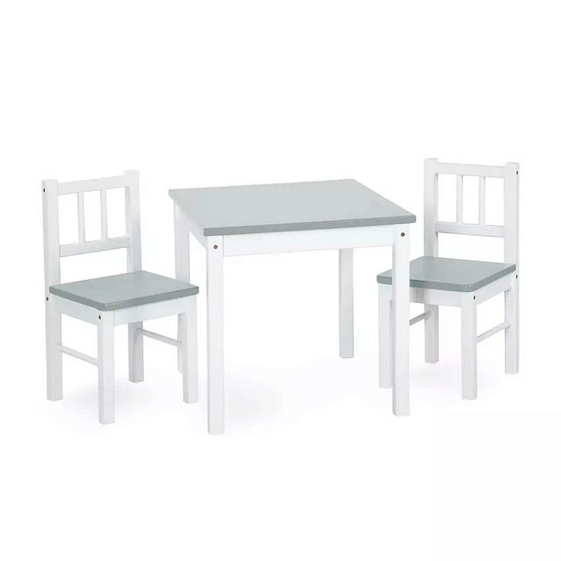 KLUPS JOY table with 2 chairs, white/grey