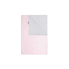 WOMAR MINKY sided plaid 75x100sm pink-polka-dot-gray-white