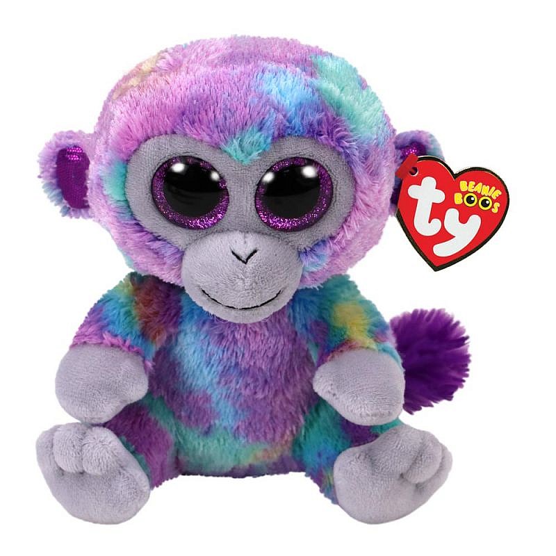 TY Beanie Boos Toy MULTI-COLORED MONKEY ZURI 15.5sm, TY36845