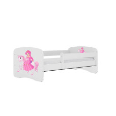 KOCOT KIDS Bed babydreams white princess on horse without drawer with mattress 140/70