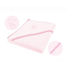 BOCIOLAND Hooded Towel 100x100cm BEAR pink BOC0111