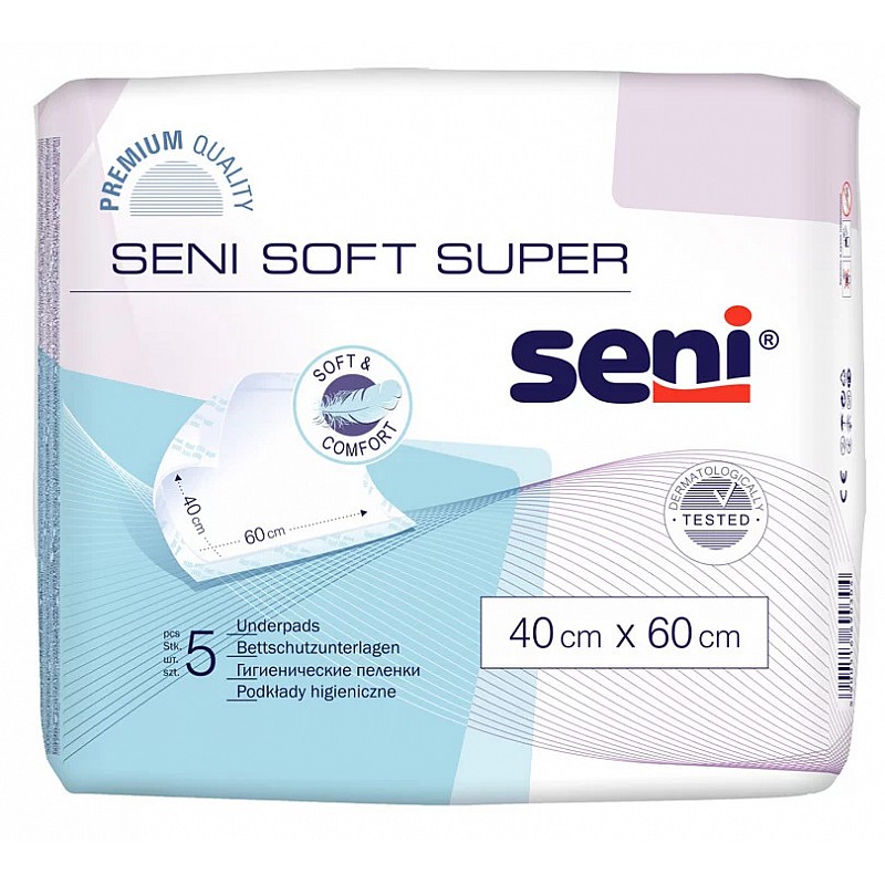 SENI SOFT SUPER underpads  40х60cm, 5 pcs.