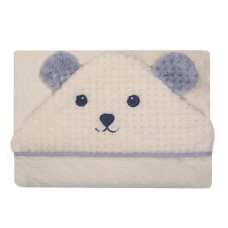 DUET BABY ANIMALS hooded towel 100x100cm 322 ecru Bear