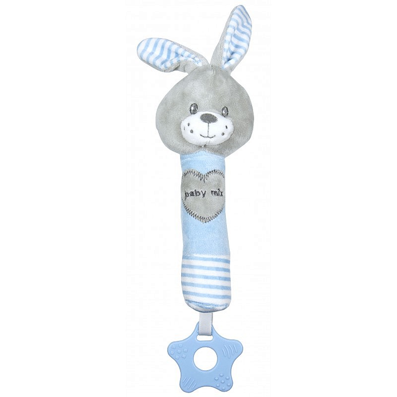 BABY MIX Toy with Squeaker 6m+ RABBIT, STK19392BR blue