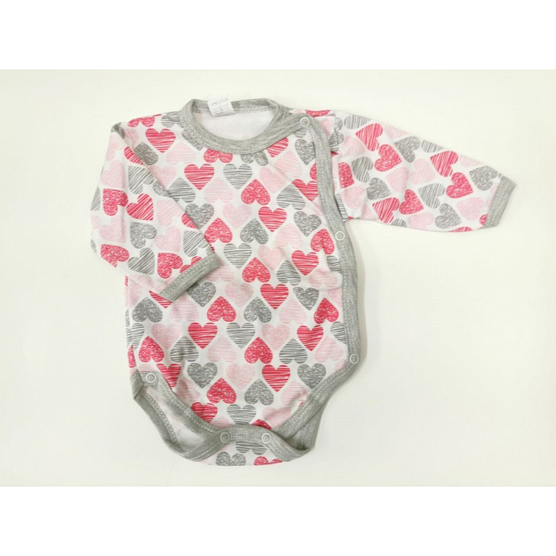 ZUZIA body 62 size,JEŽ 1710/62 grey/pink hearts