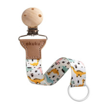 AKUKU Soother Clip with Ribbon DINO, A0580