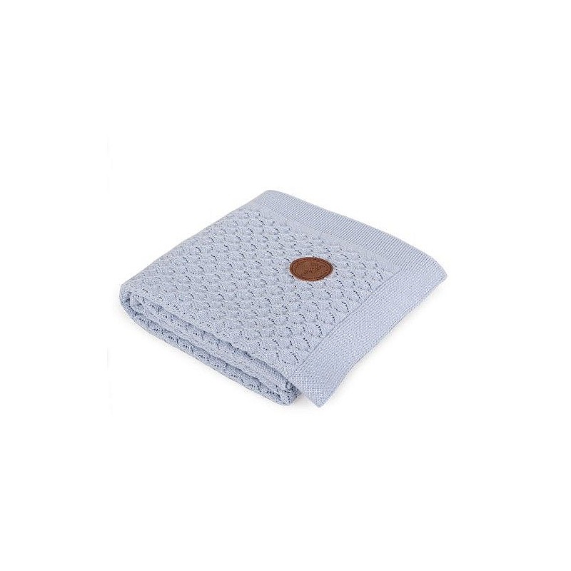 CEBABABY knitted cotton plaid 90x90sm Blue