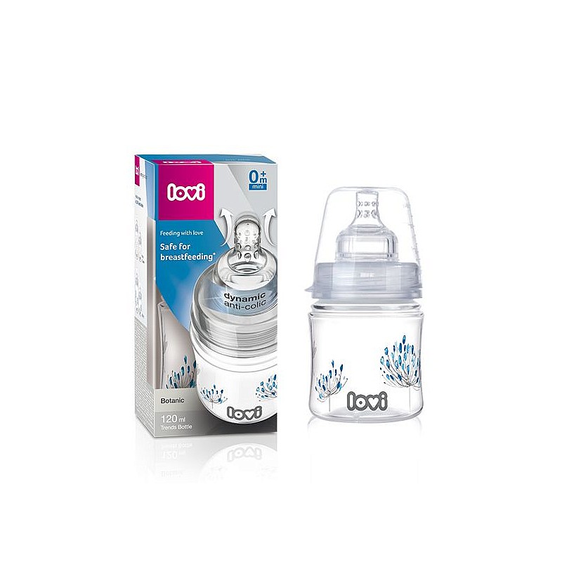 LOVI TRENDS BOTANIC bottle with silicone teat 0m + 120ml 21/586