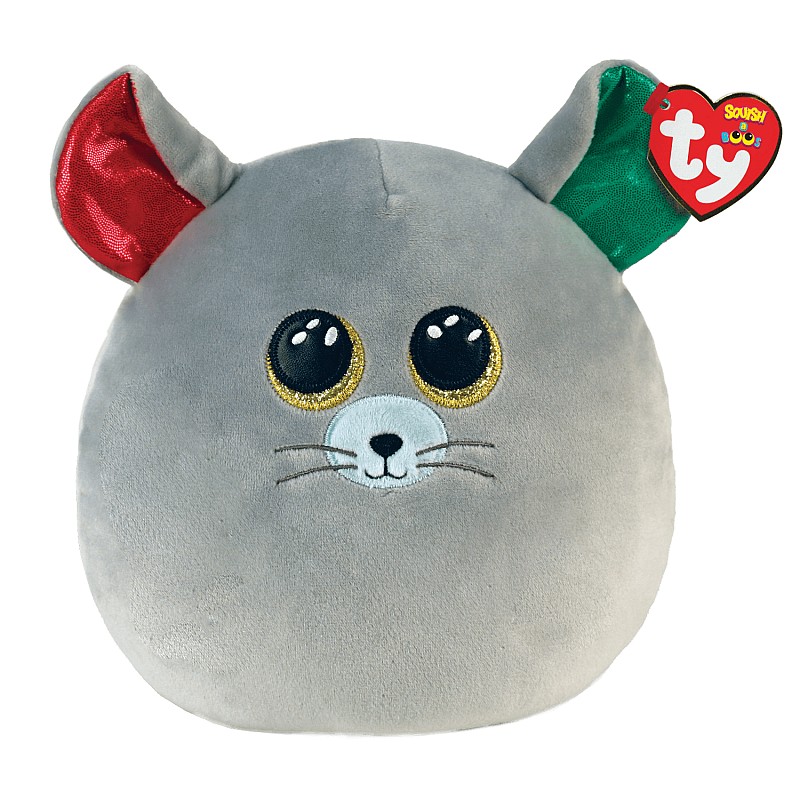 TY Squish a Boos Soft Toy - pillow Chipper GREY MOUSE, TY39212