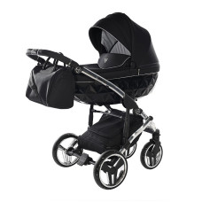 JUNAMA DIAMOND S Line Universal stroller 3in1, 01 BLACK + SILVET