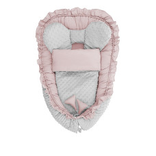 BELISIMA MINKY MYSZKI nest for the newborn with a blanket, P02-0177 pink