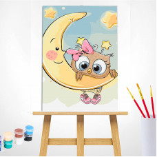 TSVETNOY Painting set by numbers 20x30cm Baby on the moon, MC1082e