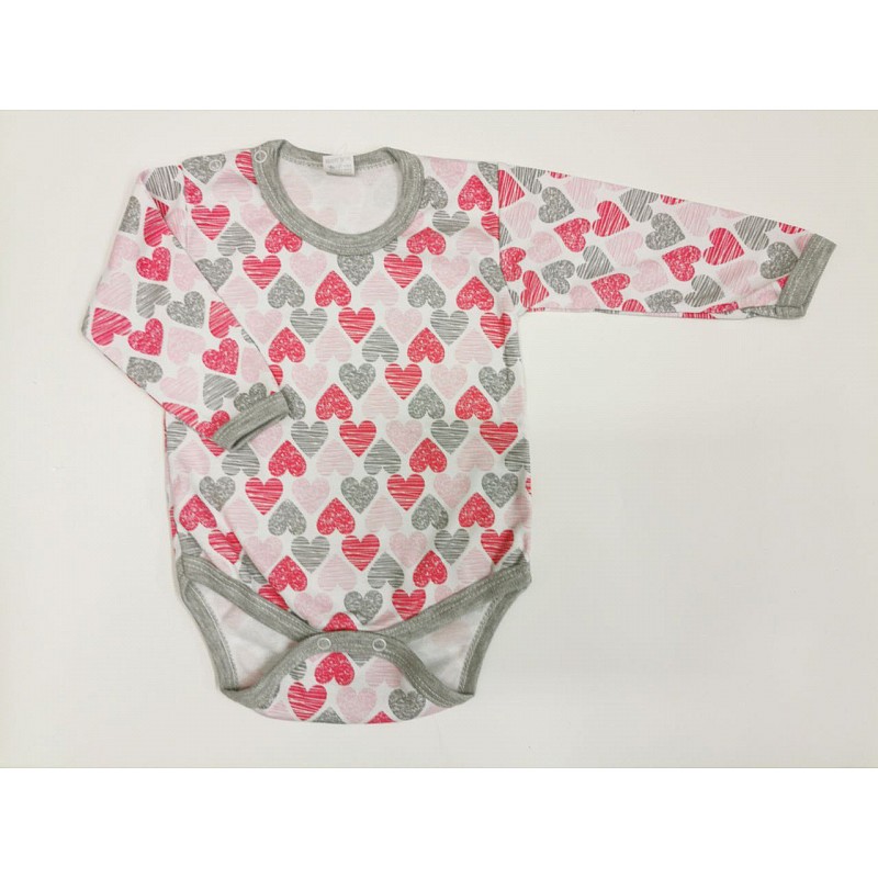 ZUZIA body 74 size,JEŽ 1712/74 grey/pink hearts