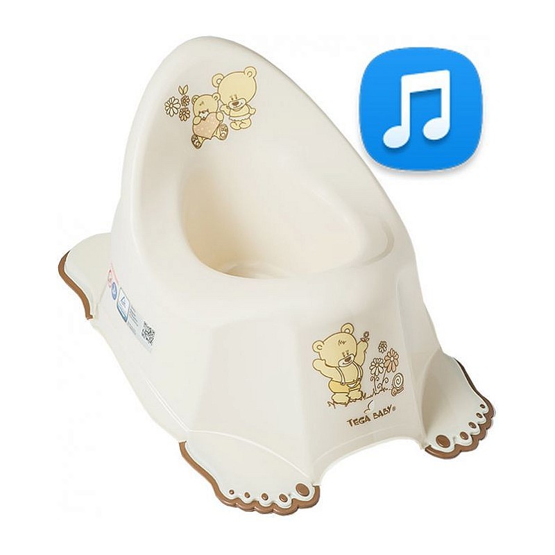 TEGA BABY pot with sound BEAR - pearl beige, PO-046