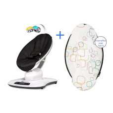 4MOMS MamaRoo Classic 4.0 Black rocking chair + multicolor plush seat fabric